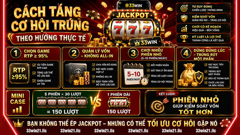 Cách tăng tỷ lệ nổ hũ 33win