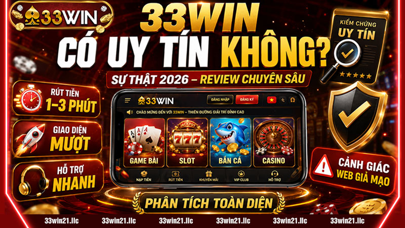 33WIN CÓ UY TÍN KHÔNG? SỰ THẬT 2026 – REVIEW CHUYÊN SÂU & PHÂN TÍCH TOÀN DIỆN