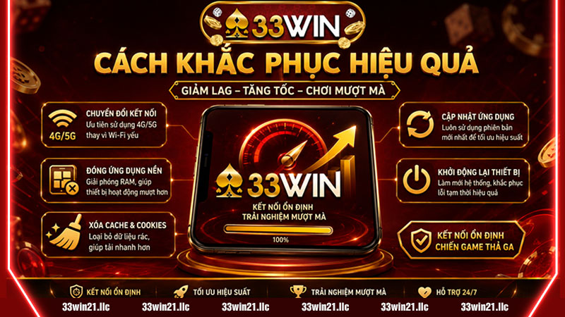 Cách khắc phục khi 33win bị lag