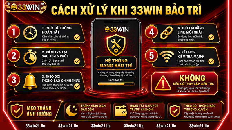Cách xử lý khi 33win bảo trì