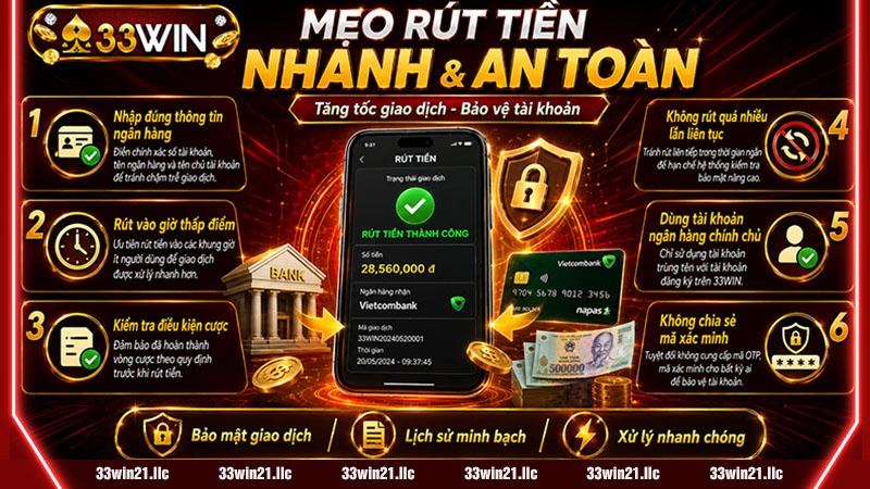 Mẹo rút tiền 33win