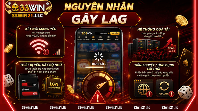 Nguyên nhân khiến 33win bị lag