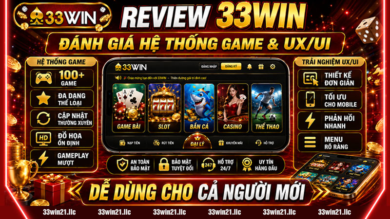 Review 33win giao diện hệ thống và trải nghiệm người dùng