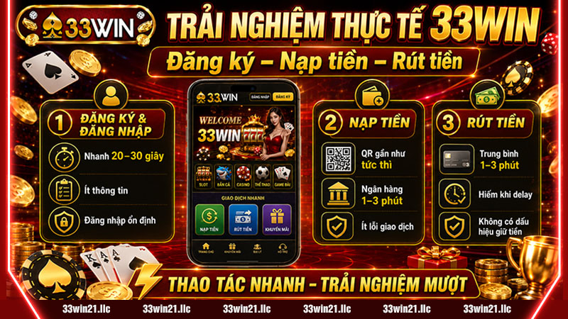 Trải nghiệm thực tế nhà cái 33win